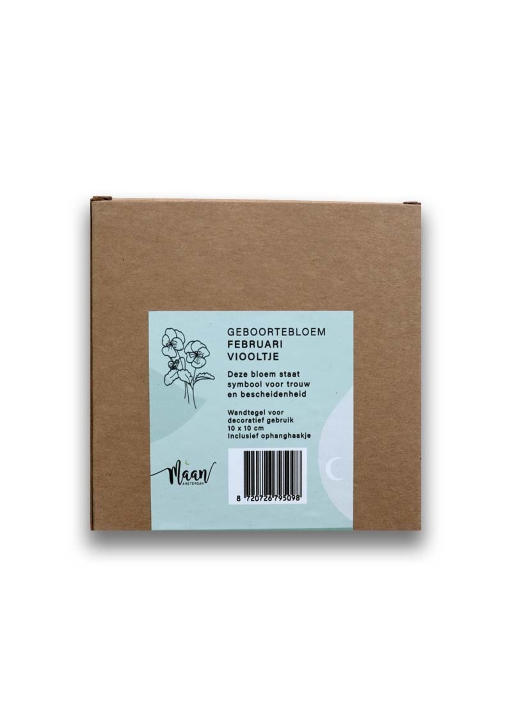 Maan Amsterdam Tegeltje geboortebloem - Februari - Viooltje