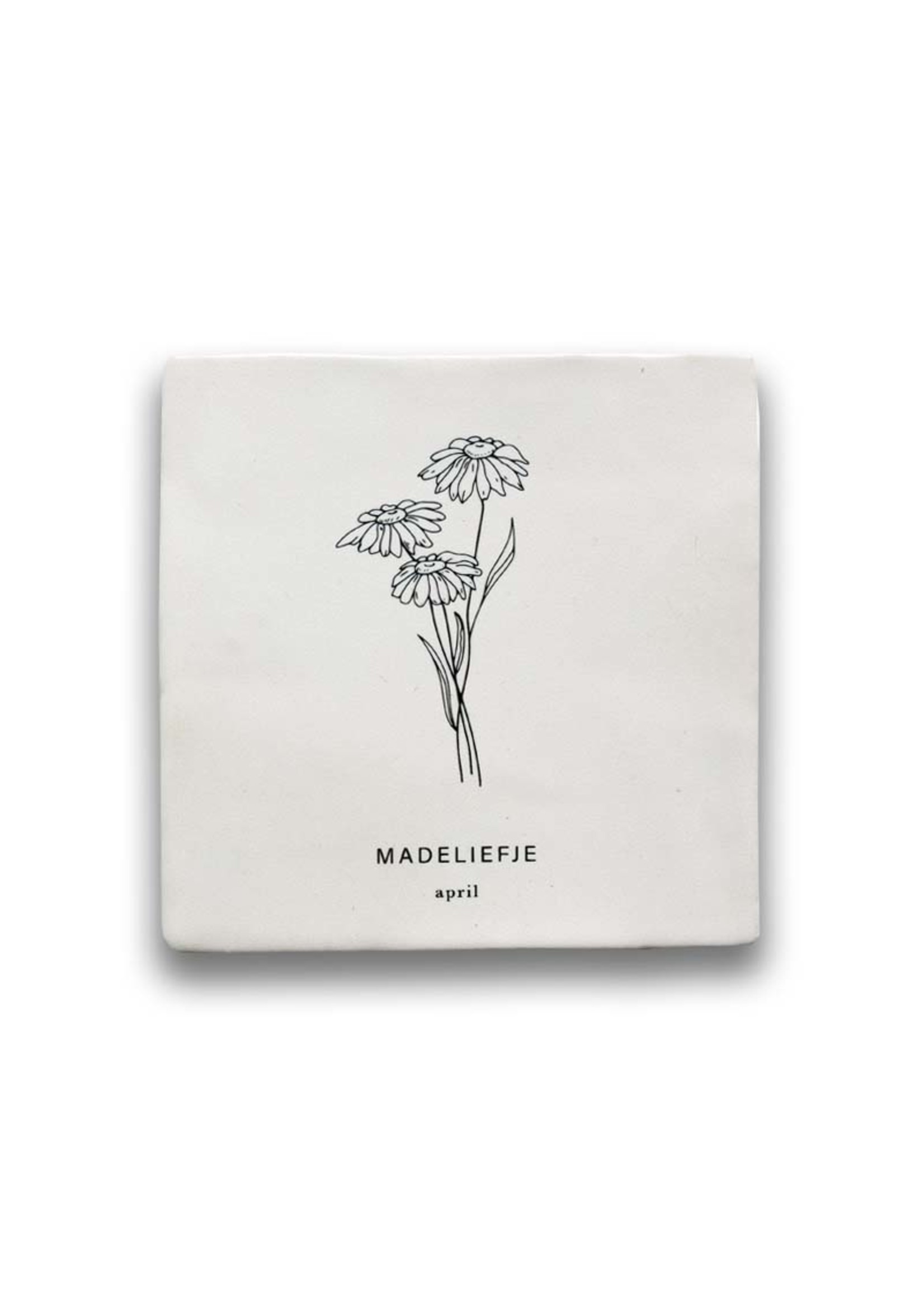 Maan Amsterdam Tegeltje geboortebloem - April - Madeliefje