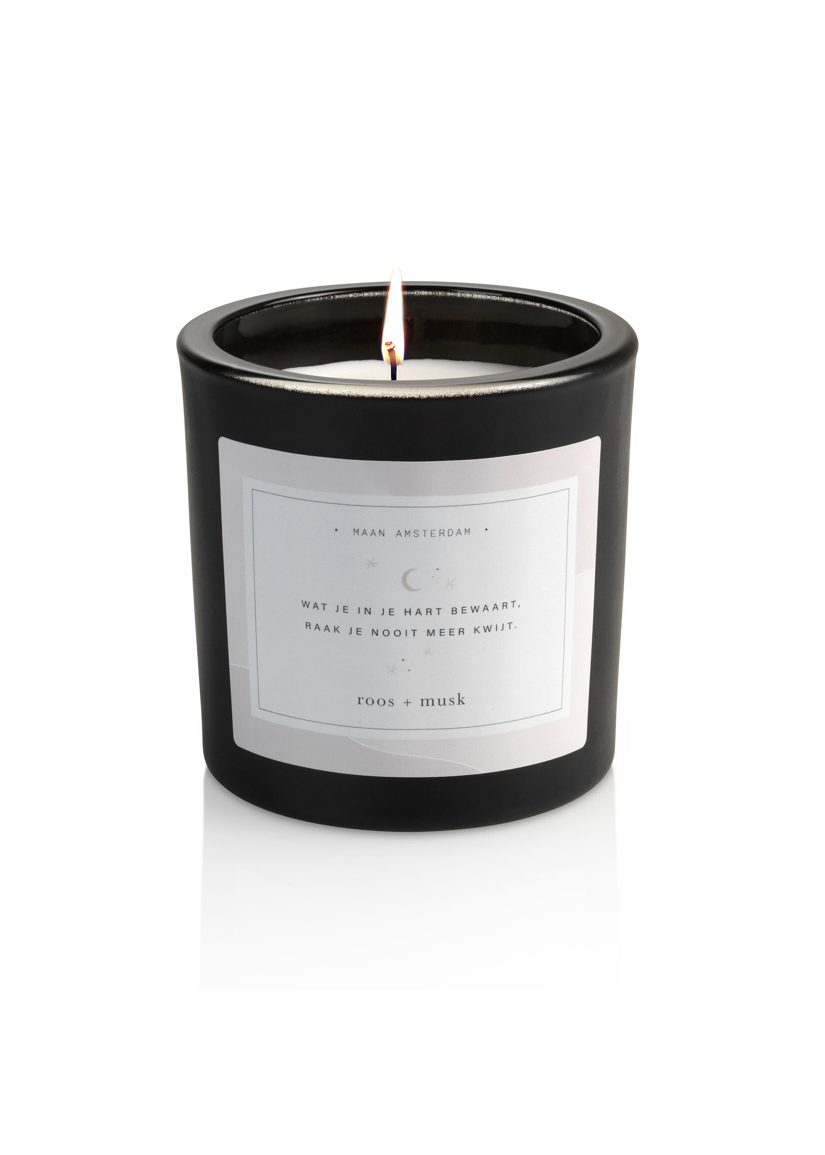 Maan Amsterdam Geurkaars zwart - Wat je in je hart bewaart - Eclipse