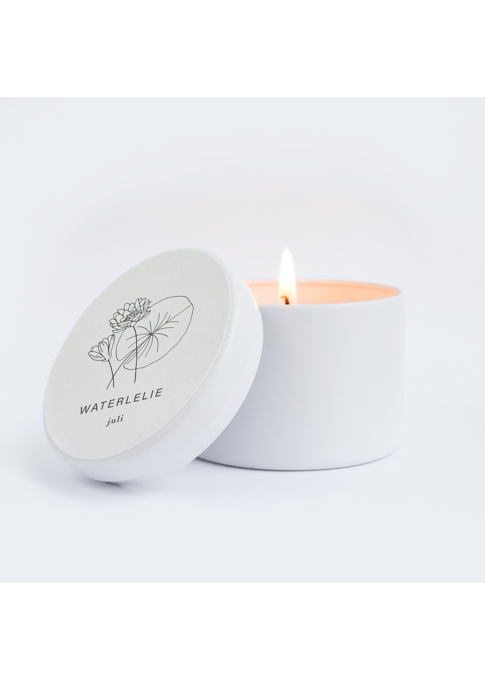 Maan Amsterdam Geurkaarsje - Geboortebloem juli in wit blikje