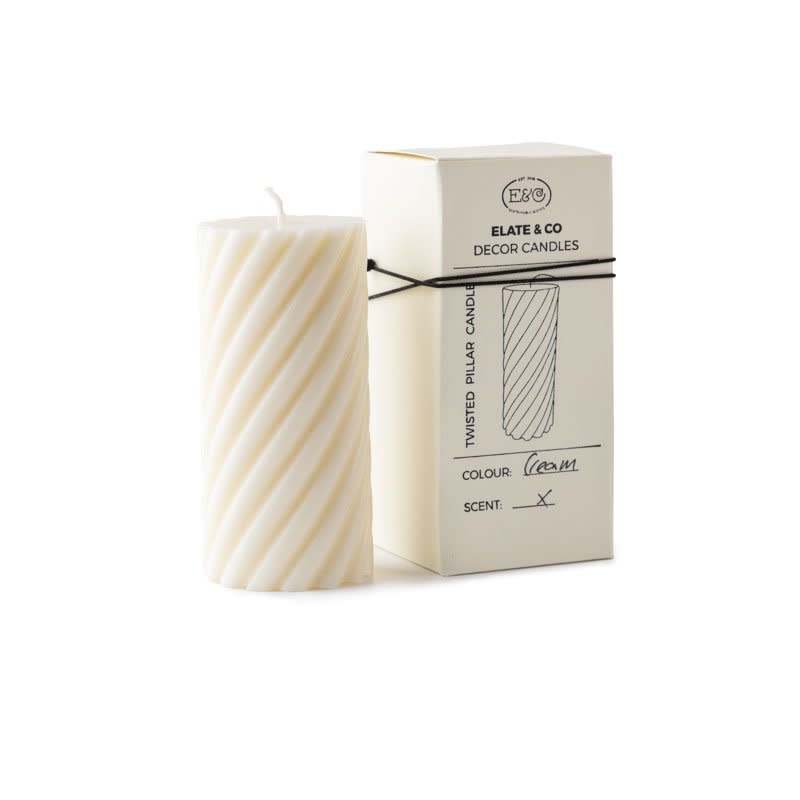 Twisted Pillar Candle Crème