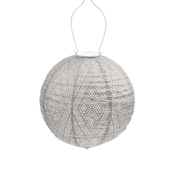 Solar Lampion Rond Licht Taupe - 30cm