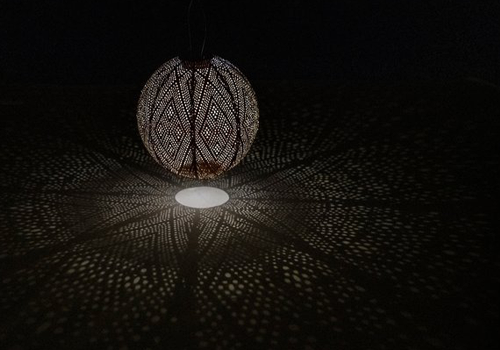 Solar Lampion Rond Licht Taupe - 30cm