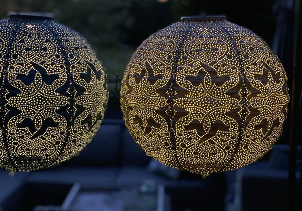Manifesteren Verrijking Recyclen Lumiz | Solar Lampion Rond Taupe - 30cm - Lemons Conceptstore