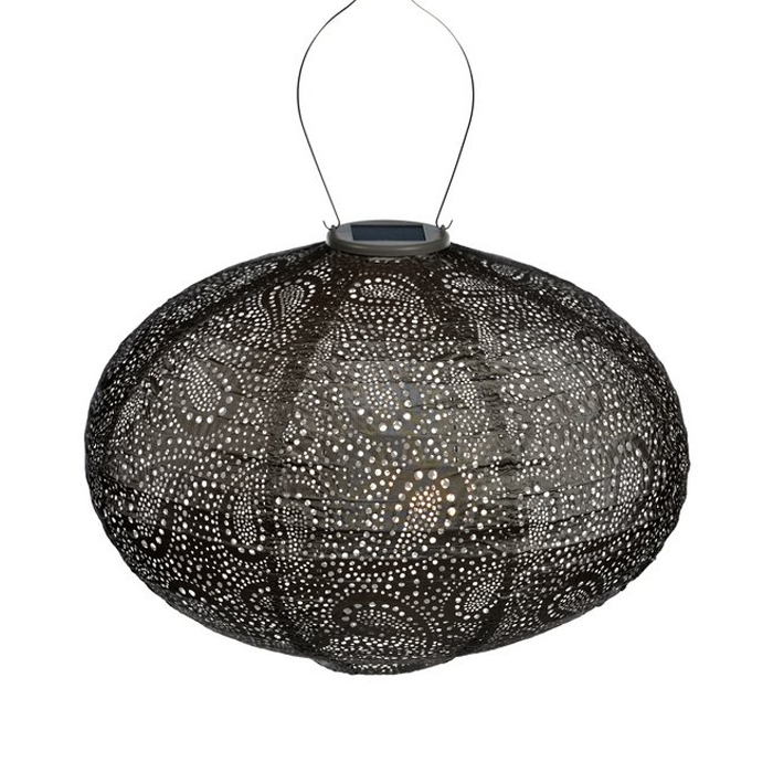 Solar Lampion Ovaal Taupe - 40cm