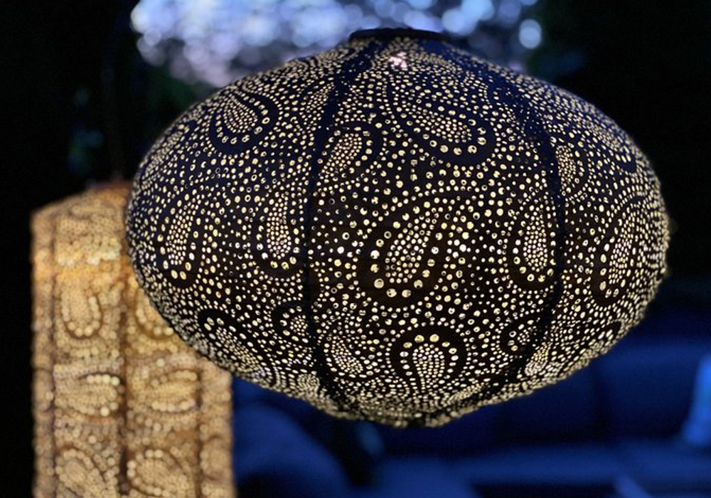 Solar Lampion Ovaal Taupe - 40cm