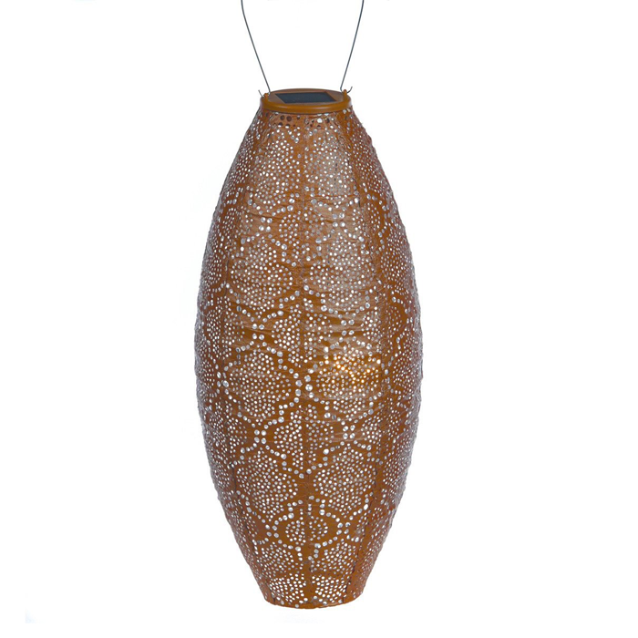 Solar Lampion Ovaal Koper - 20cm