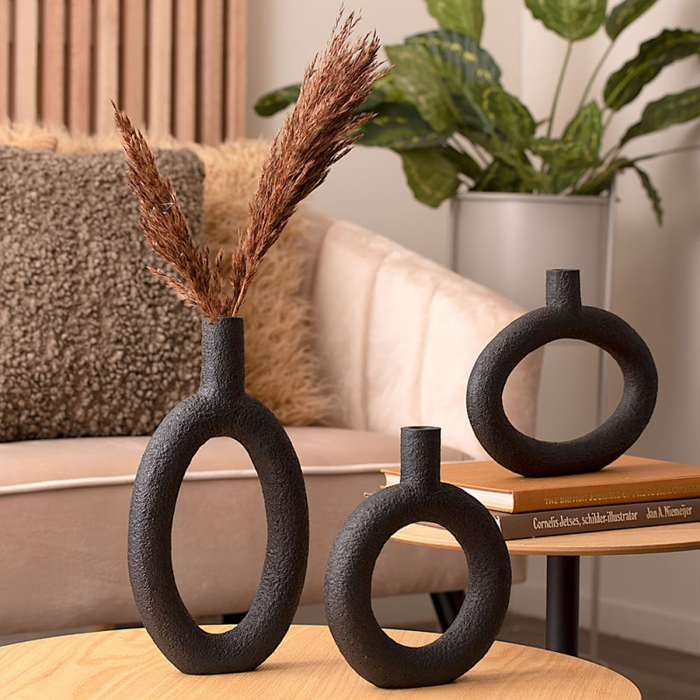 Kandelaar Ring Oval High Zwart