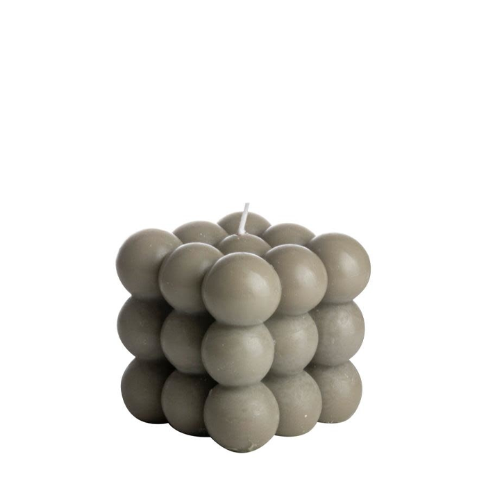 Figuurkaars Bubble Olijfgroen