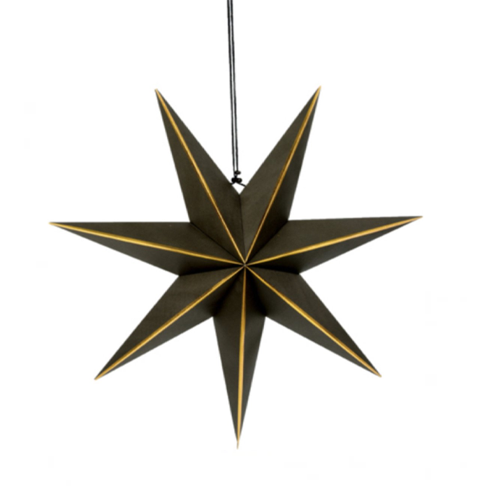Kerstster Zwart/Goud