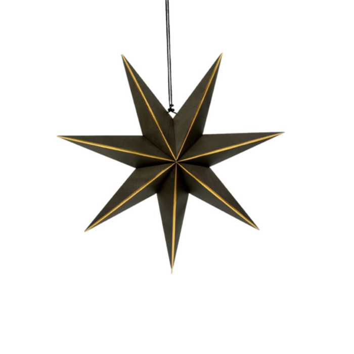 Kerstster Zwart/Goud