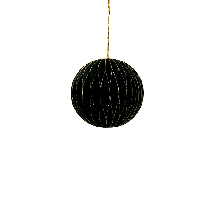 Papieren Kerstbal Zwart