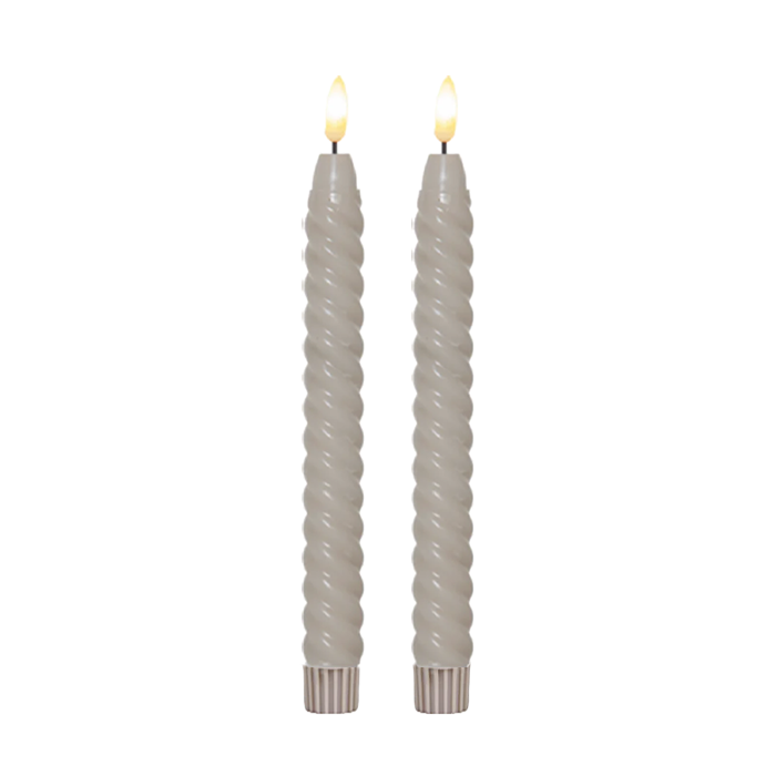 LED Dinerkaarsen Swirl Beige - set van 2