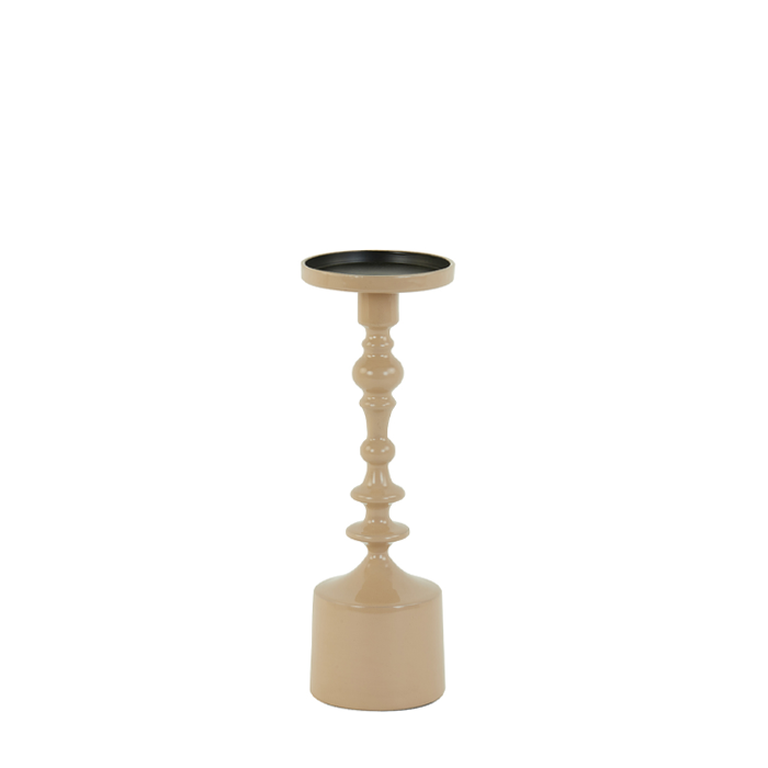 Kandelaar Sheva Stompkaars Hoogglans Beige