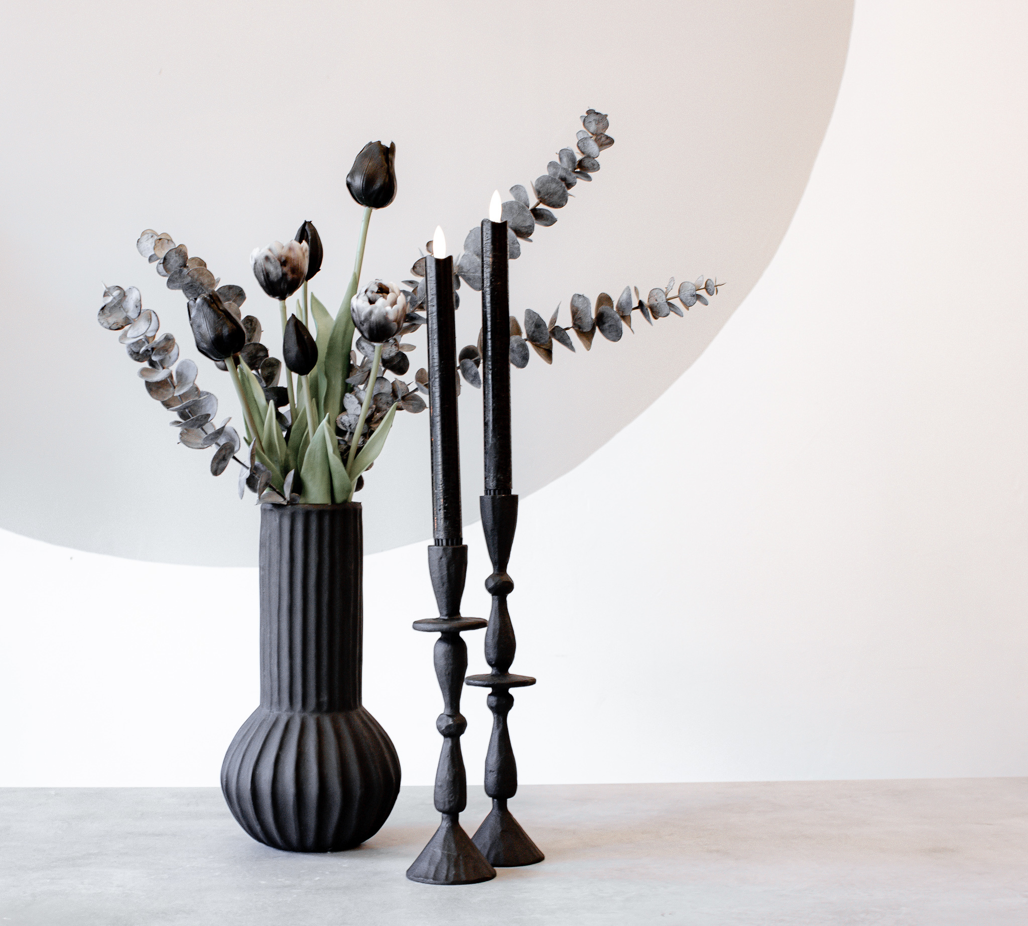 Tulpenboeket - Zwart/Grijs