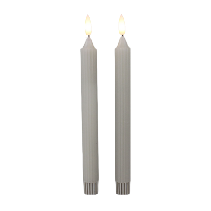 LED Dinerkaars Ribbel Beige - set van 2
