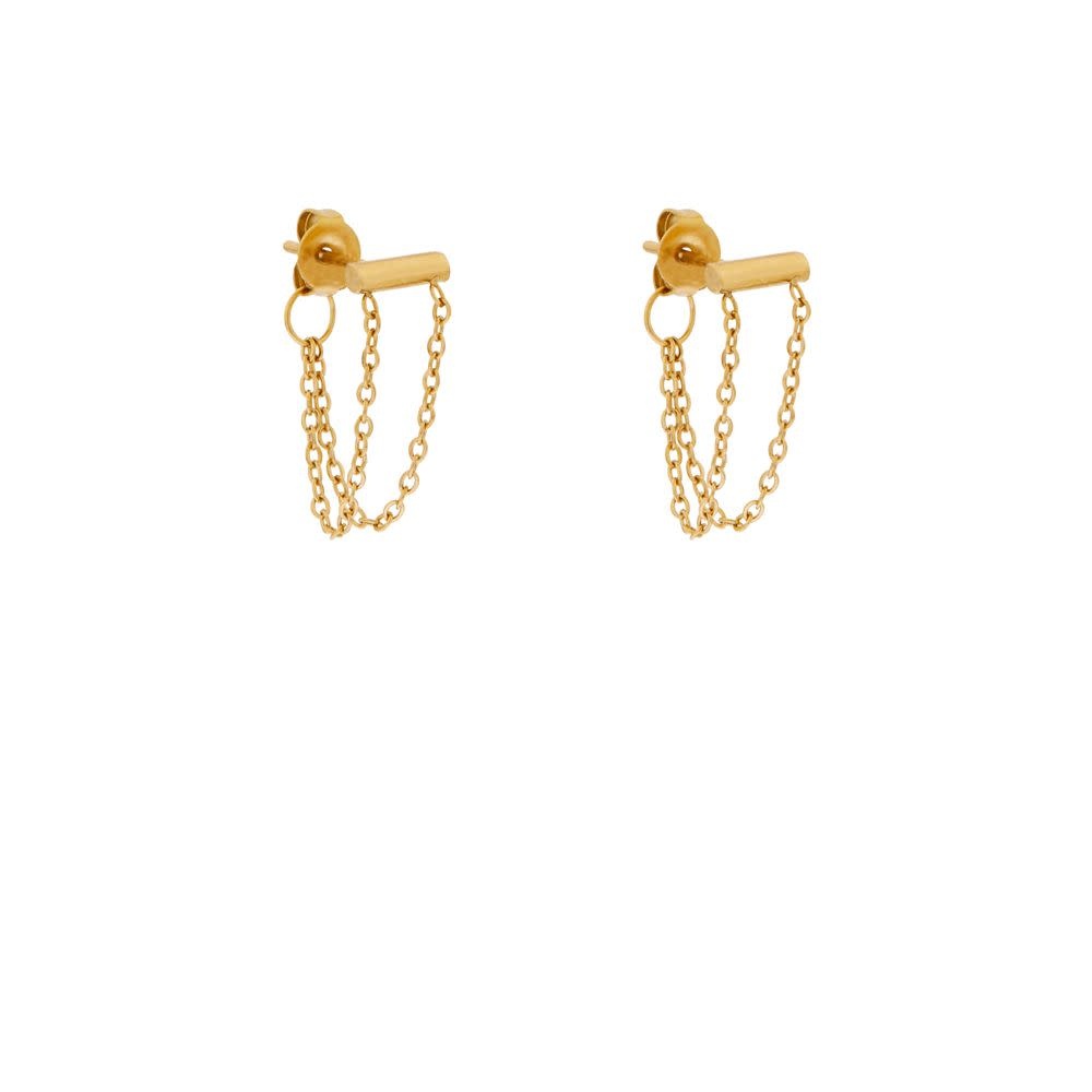 Oorbellen Bar with Chain
