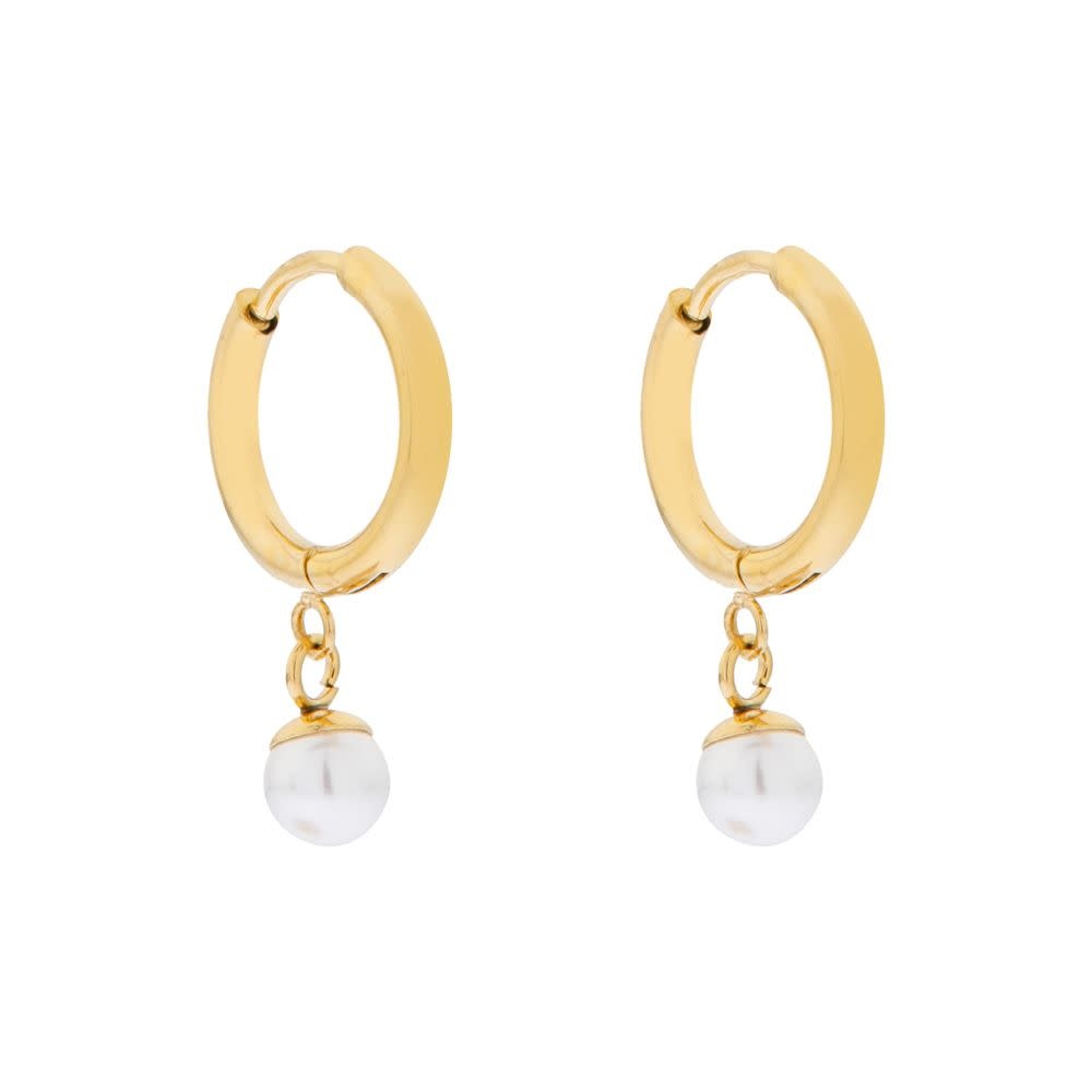 Oorbellen Rings Large with Pearl