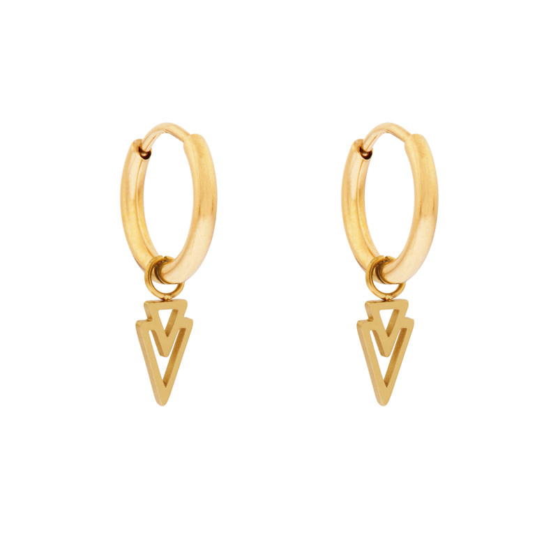 Oorbellen Rings Small with Open Triangles