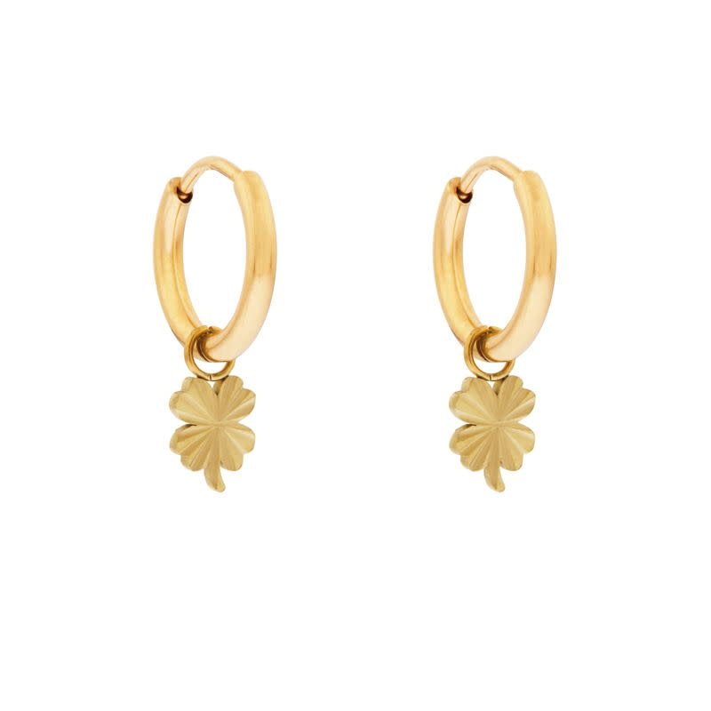 Oorbellen Rings Small with Flamed Clover
