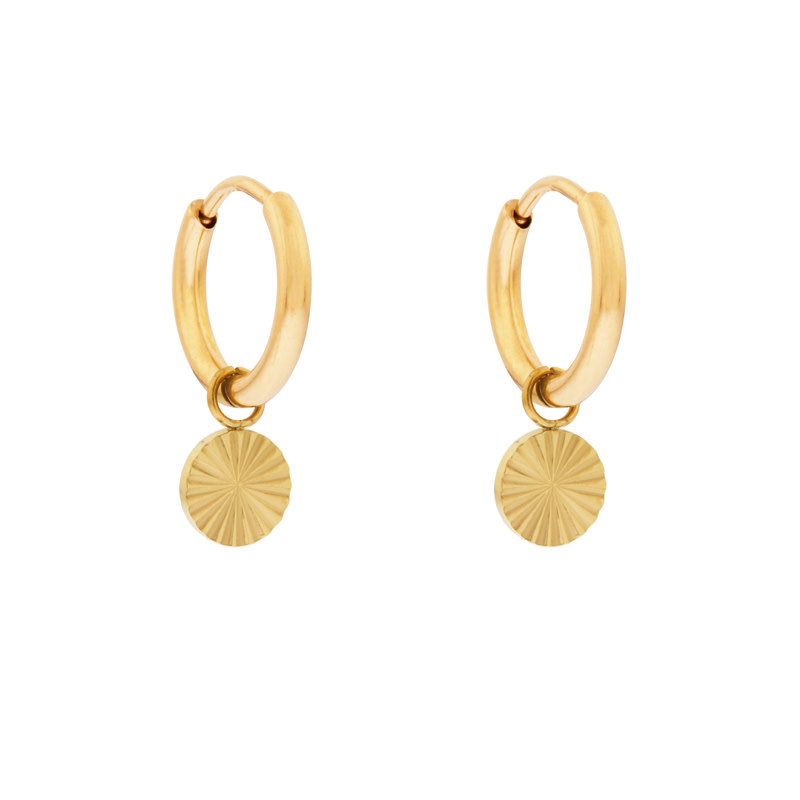 Oorbellen Rings Small with Flamed Coin