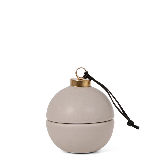 Theelicht Kerstbal Beige