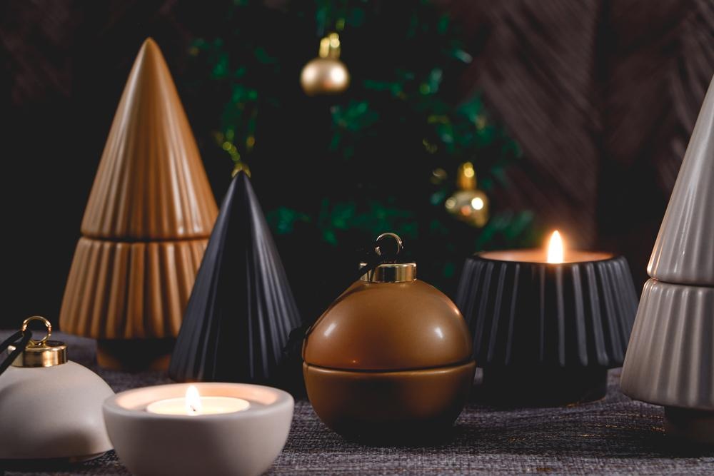 Theelicht Kerstbal Beige