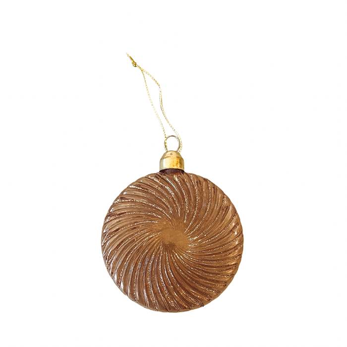 Kerstbal Budu Perzik Glitter