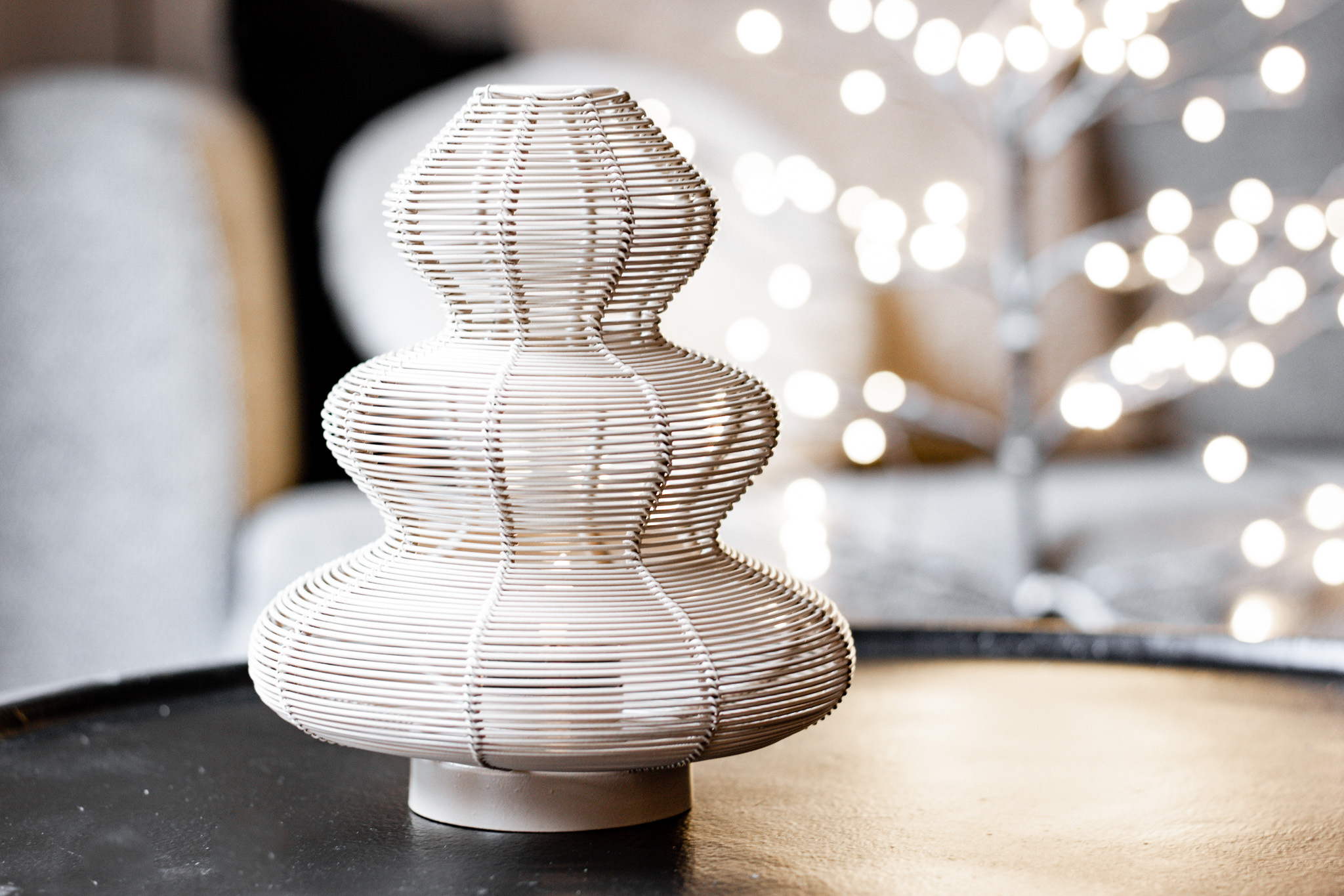 Windlicht Kerstboom Beige