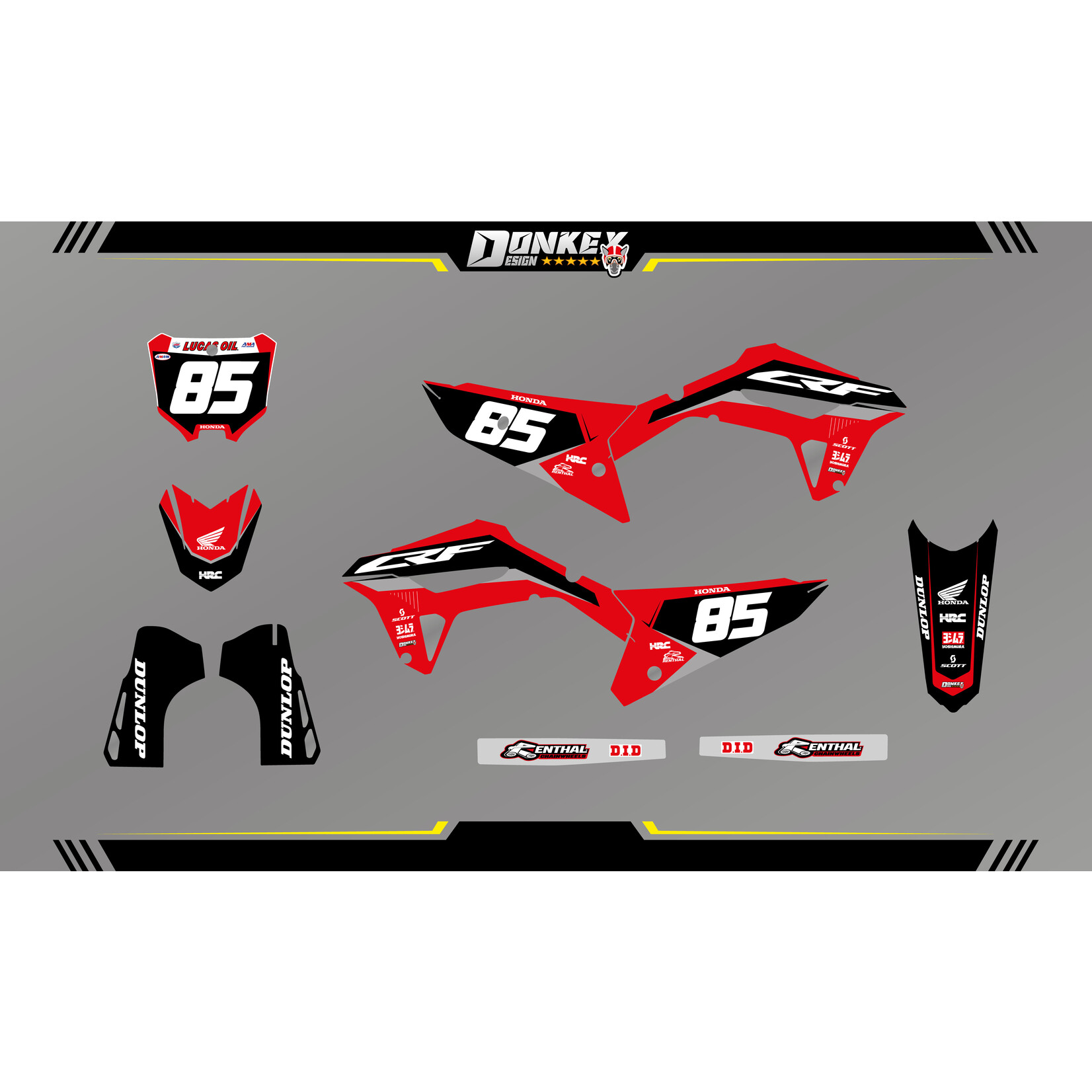 Honda  Honda  'BASIC RED'  Stickerset