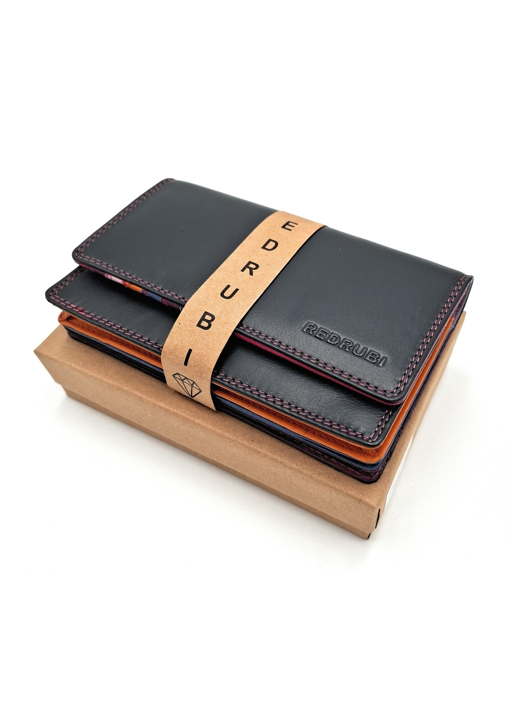 REDRUBI REDRUBI  UM/1-424(2) PAARS  LUXE DAMES PORTEMONNEE MET RFID