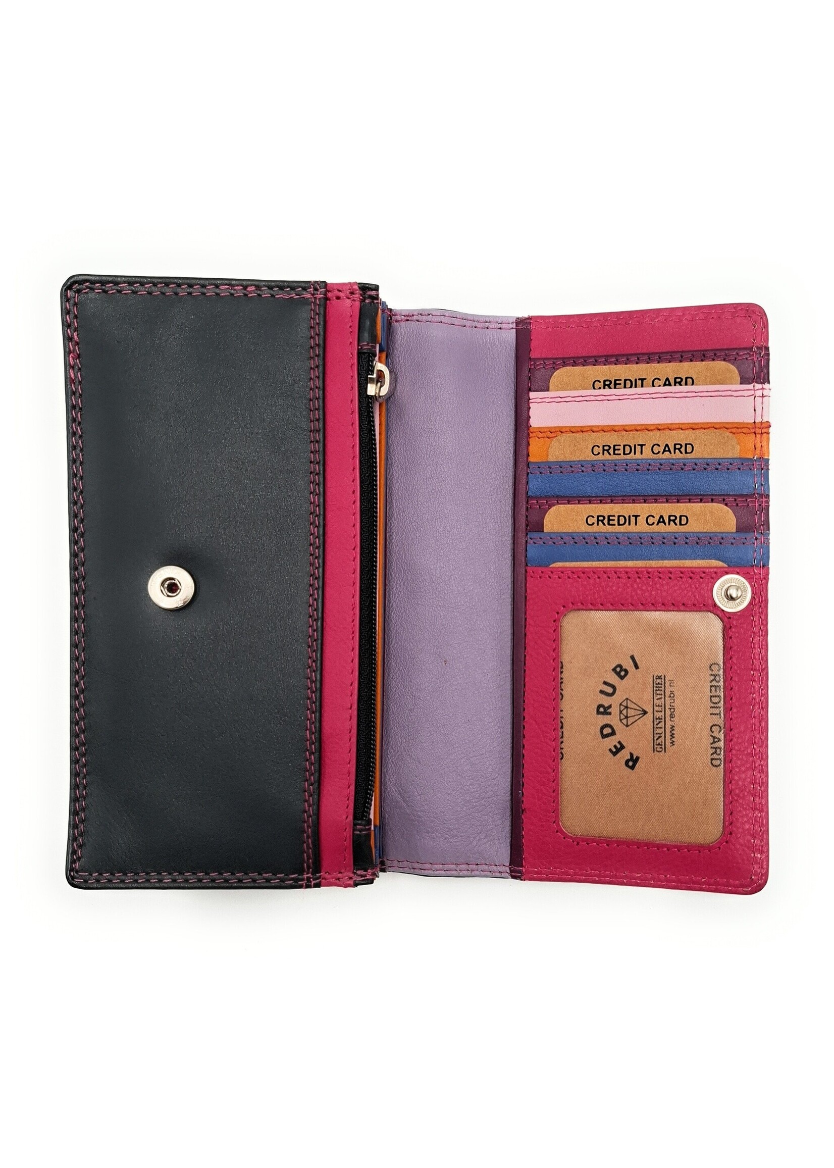 REDRUBI REDRUBI  UM/1-424(2) PAARS  LUXE DAMES PORTEMONNEE MET RFID