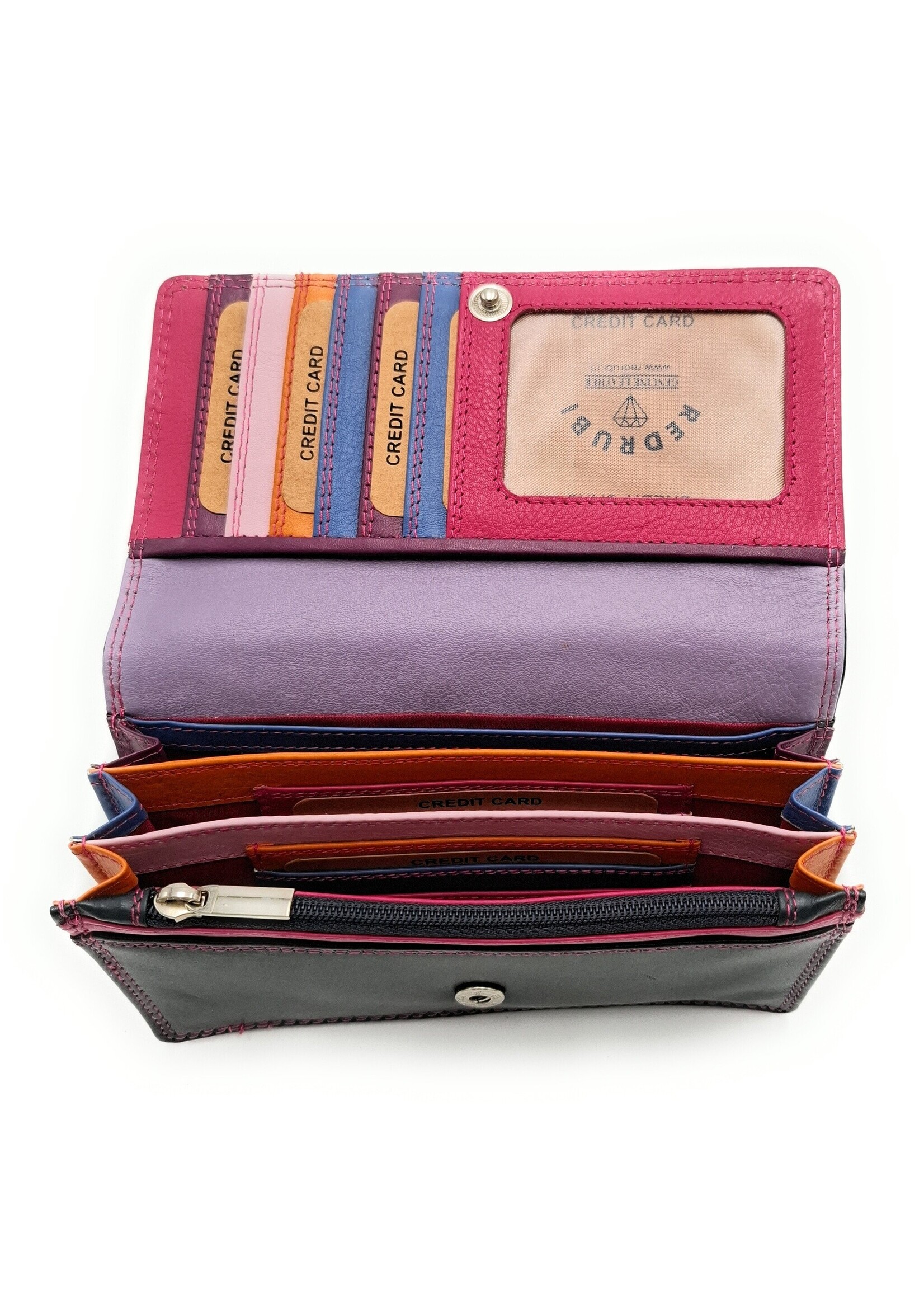 REDRUBI REDRUBI  UM/1-424(2) PAARS  LUXE DAMES PORTEMONNEE MET RFID