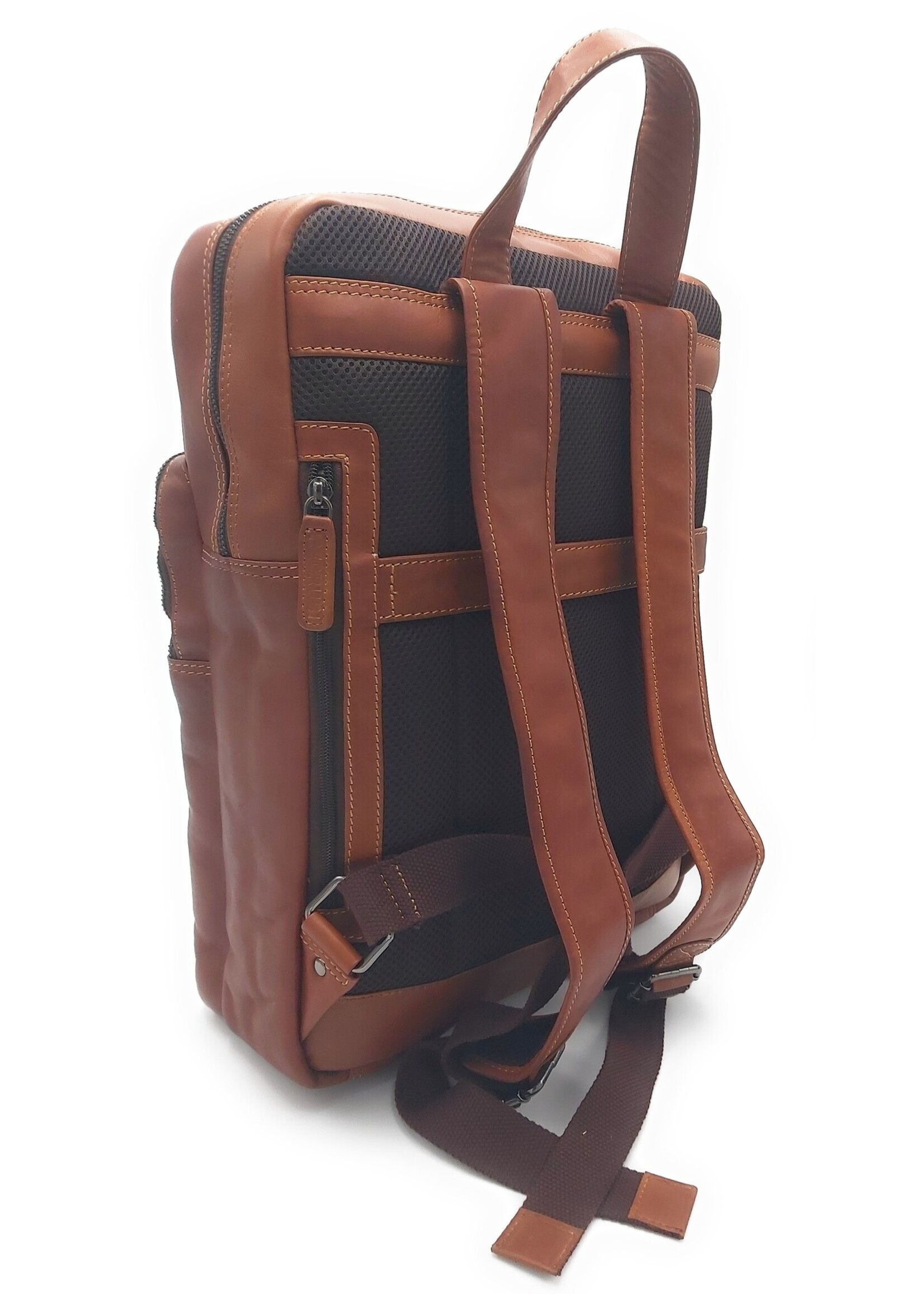 REDRUBI REDRUBI   UM/6/1106 bruin/cognac - echt leren - rugzak – laptoptas- stevig - vintage leder met RFID protected- bruin /cognac