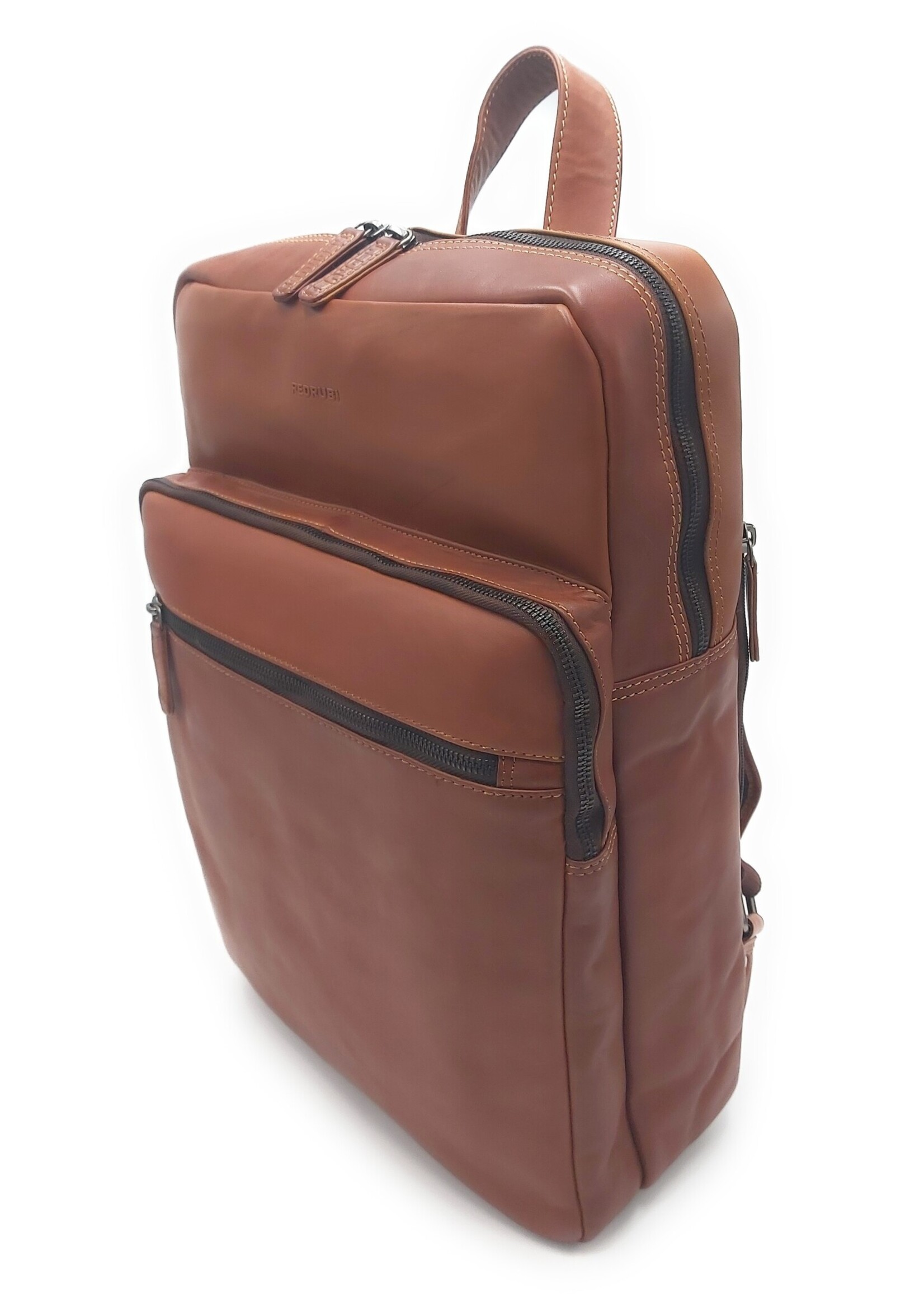 REDRUBI REDRUBI   UM/6/1106 bruin/cognac - echt leren - rugzak – laptoptas- stevig - vintage leder met RFID protected- bruin /cognac