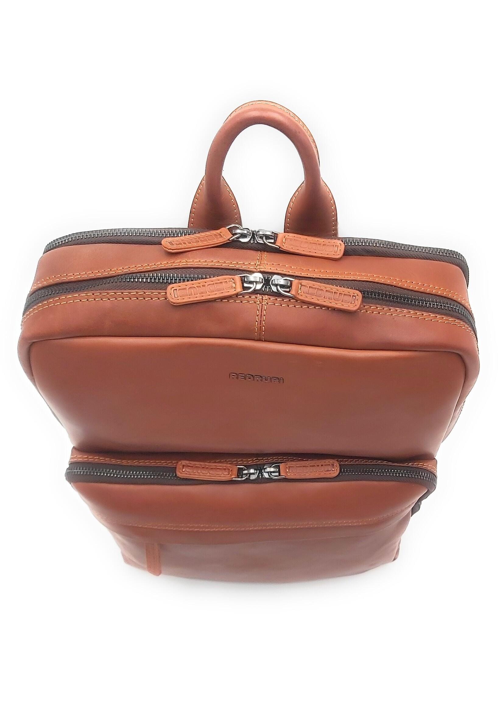 REDRUBI REDRUBI UM/6/1103 braun/cognac - Echtleder - Rucksack - Laptoptasche - robust - Vintage-Leder mit RFID-Schutz - braun / cognac