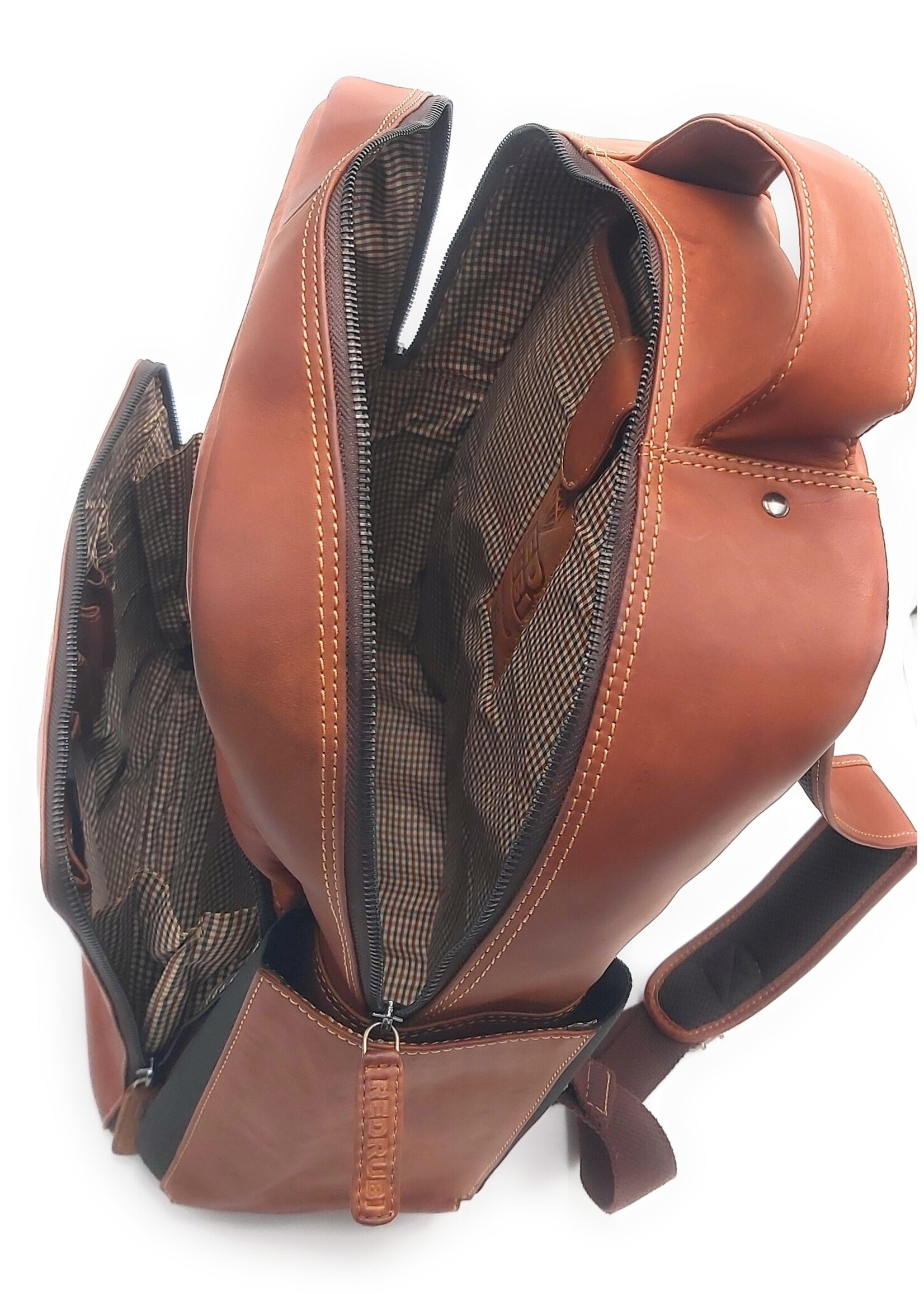 REDRUBI REDRUBI UM/7/1010 brown/cognac - genuine leather - backpack - laptop bag - sturdy - vintage leather with RFID protected - brown / cognac