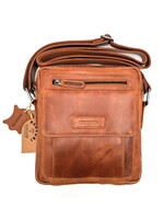 REDRUBI REDRUBI -UM/6/1187 -Mit RFID geschützt - Echtleder - Umhängetasche - Crossbody Bag - Robust - Vintage Leder - Braun / Cognac