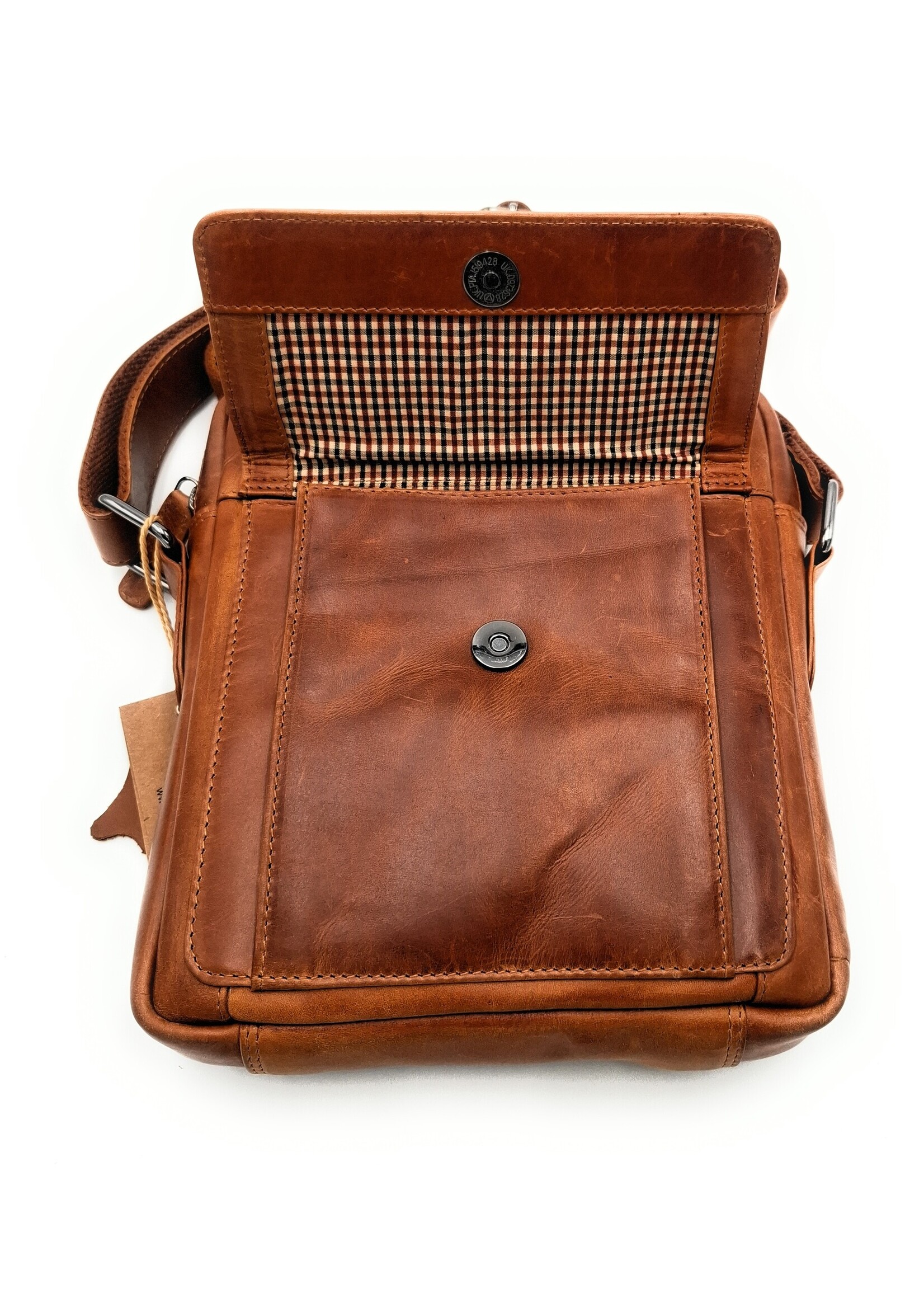 REDRUBI REDRUBI -UM/6/1187 -With RFID protected - genuine leather - shoulder bag - crossbody bag - sturdy - vintage leather - brown / cognac