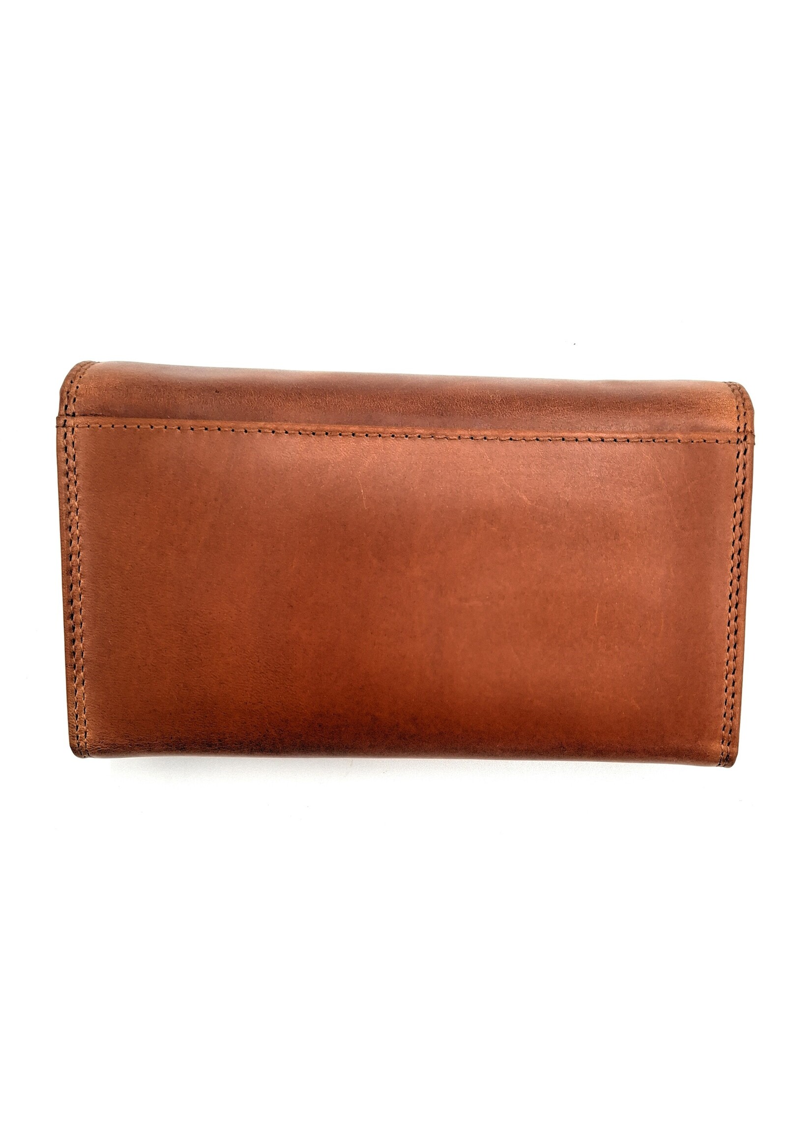 REDRUBI REDRUBI - UM/1-403 - echt lederen - grote - dames - portemoenne - met RFID - vintage leder- bruin