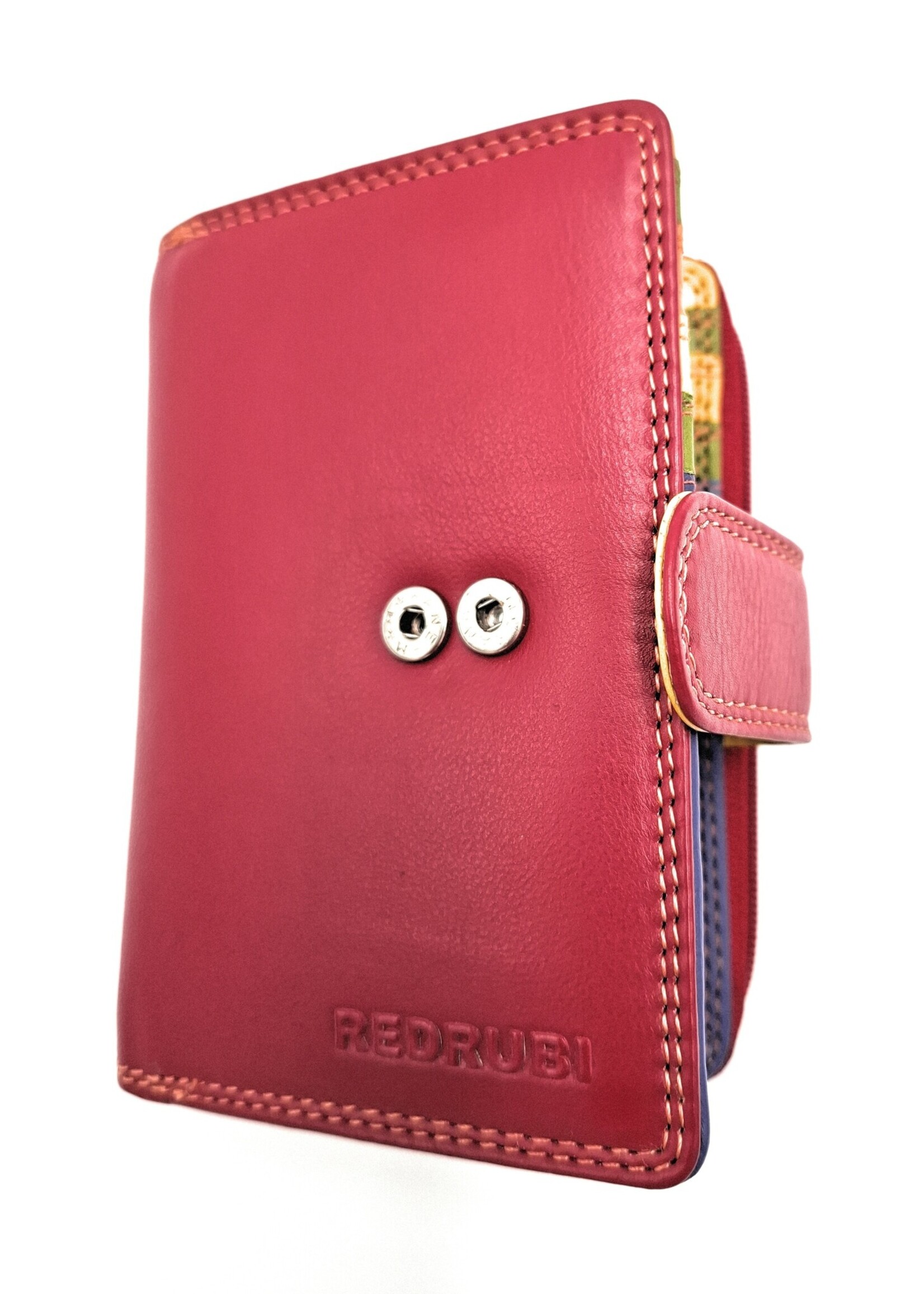 REDRUBI REDRUBI UM/1-425 MET RFID - LUXE DAMES PORTEMONNEE ROOD MULTICOLOUR