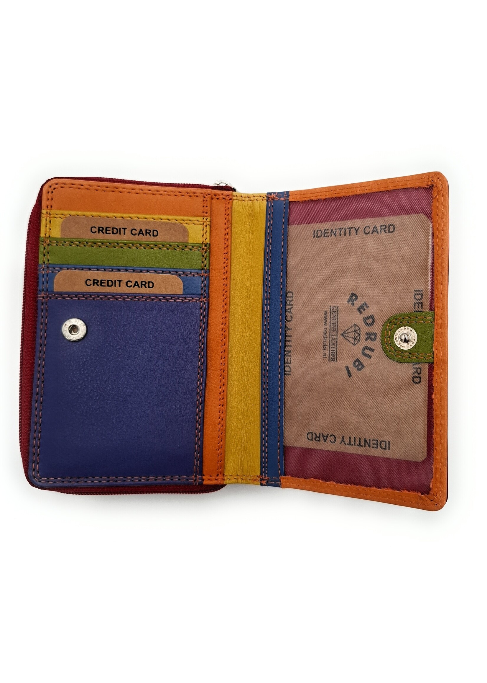 REDRUBI REDRUBI UM/1-425 MET RFID - LUXE DAMES PORTEMONNEE ROOD MULTICOLOUR