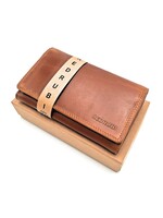 REDRUBI REDRUBI - UM/1-403 - genuine leather - large - ladies - wallet - with RFID - vintage leather - brown