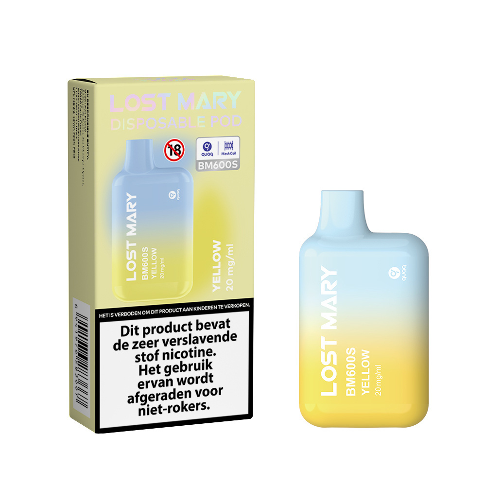 Lost Mary BM600S - YELLOW - (Virginia Tobacco) - 10Pcs, foto 2 van 3