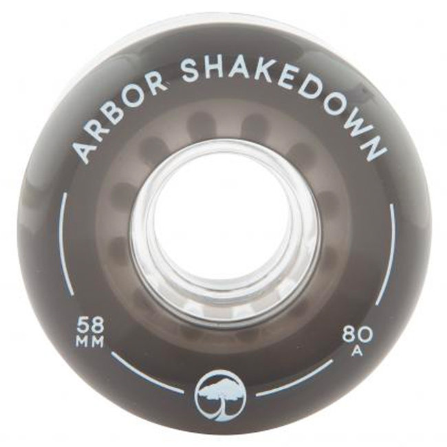 Arbor Shakedown 80a 58mm Wielen (4-pack) - Ghost Black