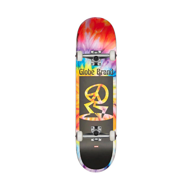 Globe Kids Peace Man Mid 7.6" Skateboard Complete - Spiral Dye/Black