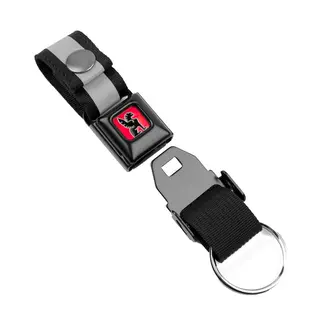 Chrome Mini Buckle Key Chain - Black/Black