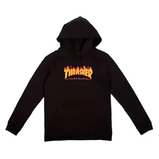 Thrasher Youth Flame Hooded Sweater - Black