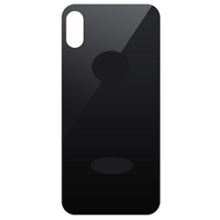 For iPhone X Back Glass Black (Enlarged camera frame)