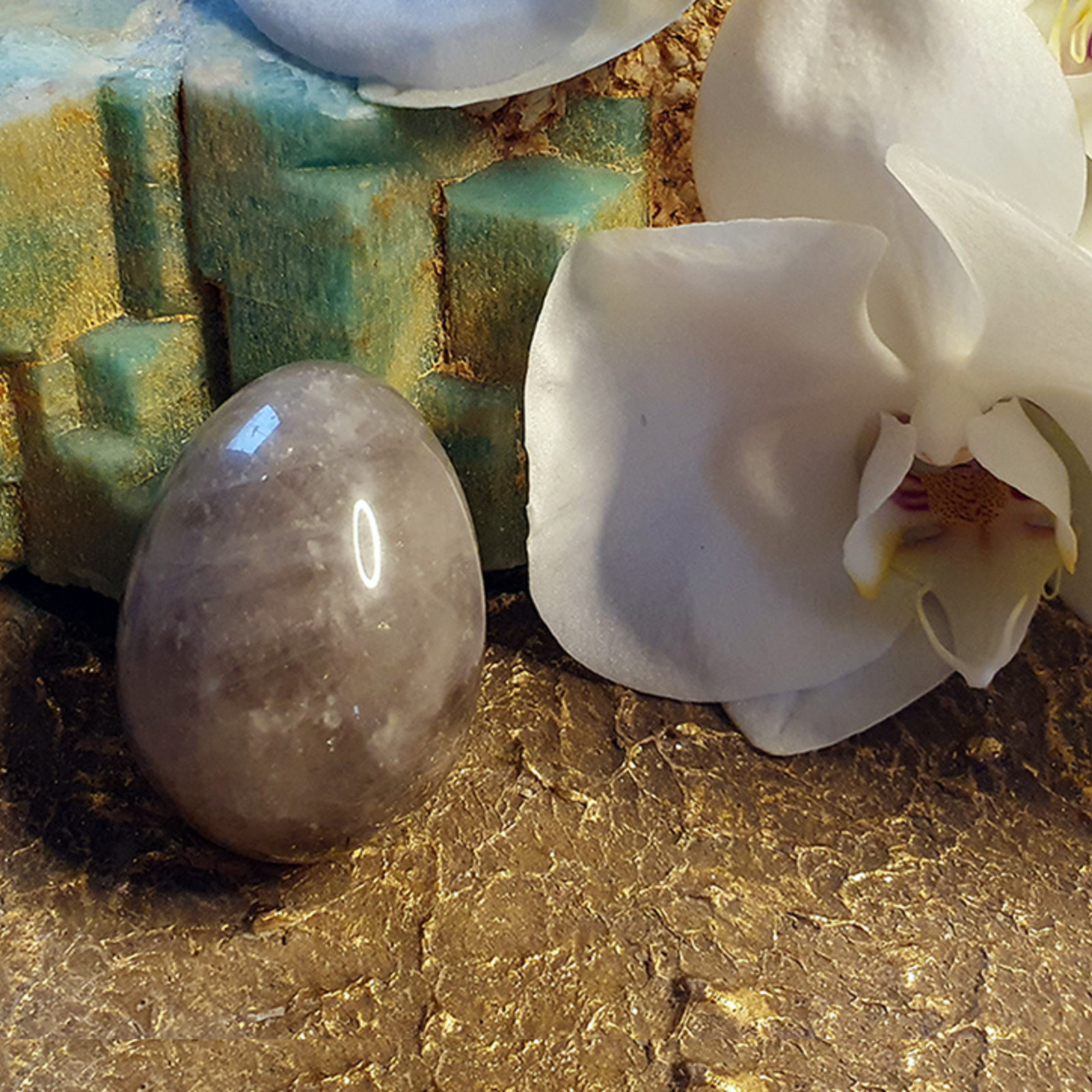 Smoky quartz yoni egg